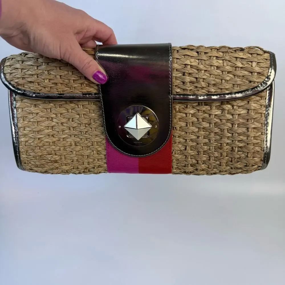 Kate Spade • Woven Straw Clutch
